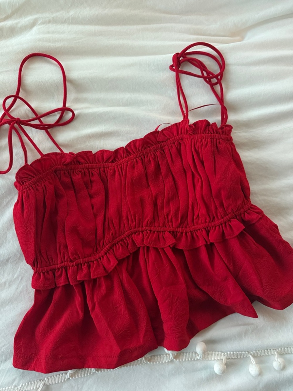 Altar’d State Red ruffle tank